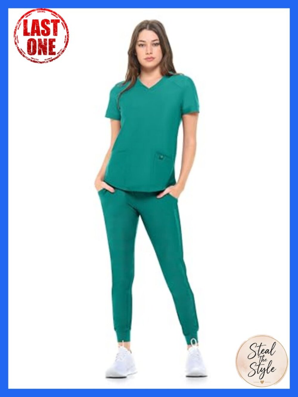 Women's Ultra Stretch Jogger Scrub Set V-Neck Medical Uniform
